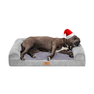 Factory Custom High Quality Breathable Orthopedic Grey Chenille Cooling Gel And Memory Foam <strong>Pet</strong> Dog Wholesale <strong>square</strong> Bulk <strong>Beds</strong> - Product Image 2