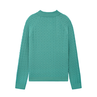AiNear Vente en gros de logo personnalisé Design Oem & Odm manches longues col haut vert avec boutons pour hommes pulls en laine tricotés