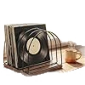 Wooden <b>Record</b> Rack Ironwood Combination Minimalist Design Adjustable Desktop CD Storage <b>Stand</b> - Product Image 5