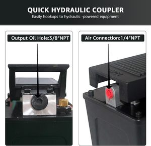 <span class=keywords><strong>Pompe</strong></span> <span class=keywords><strong>hydraulique</strong></span> pneumatique à commande au pied 10 000 PSI <span class=keywords><strong>avec</strong></span> réservoir de 1,2 gallon pour vérins à simple effet - Product Image 6
