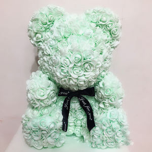 Ourson en Roses artificielles, 40*30*30cm, fausses fleurs, pour un mariage, pour décorer la maison, prix abordable - Product Image 5