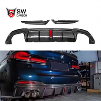 Diffuseur arrière en fibre de carbone G30 G38 Feux à LED Style KB pour BMW Série 5 Pare-chocs arrière Coin Splitter Lip Bodykit New Car Parts