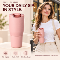 Tumbler Stainless Steel Dengan Tutup Bevlock Magflip 100% Anti Bocor Sistem Ulir Octalock Ramah Tempat Minuman  Mug Perjalanan