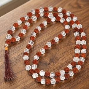 Jap Mala de Cristal Rudraksha con Cuentas de Ágata Talladas, Recuerdo Religioso a Bajo Precio - Product Image 2