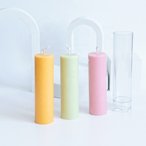 Cylindre conjoint parfumé <span class=keywords><strong>Simple</strong></span> colonne en plastique moule une pièce cylindrique acrylique bougie moule pour bougies - Product Image 1
