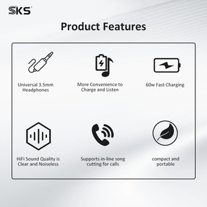 SKS USB Typ C 3,5mm Audio-Adapter HiFi DAC 32bit/384Khz PD 60W Schnellladung Nylon-Ummanteltes Kabel Mikrofon Lautsprecher ALC5686 - Product Image 4