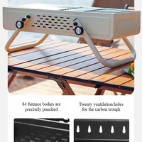 Barbecue portable en métal pour le camping, petit barbecue pliable pour la cuisson de la viande en plein air