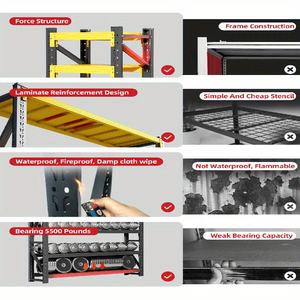 Étagère de stockage en acier à 5 niveaux, robuste, sans boulons, avec protection contre la corrosion - Product Image 6