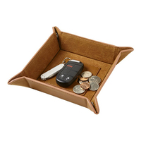 Organisateur de rangement pliable en cuir pour bijoux, cosmétiques, bureau, maison, plateau de rangement portable
