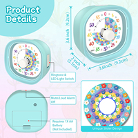 Timer Visual Persegi Plastik 60 Menit, Penghitung Mundur Senyap untuk Anak-Anak, Disk Bunga Berkode Warna, untuk Kelas, Memasak, Ramah Lingkungan, Bersertifikasi CE RoHS