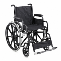 Fauteuil roulant manuel pliable, cadre en acier, ultraléger, respirant, pour hôpital, soins à domicile et centre de réadaptation