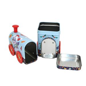 Boîte de rangement en fer blanc personnalisée et recyclable, en forme de train de dessin animé, pour pièces de monnaie, collations et jouets pour enfants, idéale pour Noël, les anniversaires et les cadeaux de fêtes - Product Image 5
