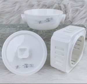 Casserole en céramique de style chinois en porcelaine fine avec support à bougie, couvercle et logo personnalisé pour la restauration - Product Image 6