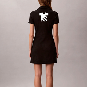 Robe Polo Courte Femme en Coton Piqué Tricoté à Manches Courtes, Coupe Slim, avec Logo Brodé Personnalisé et Fermeture Éclair 1/4 – Vente en Gros - Product Image 4