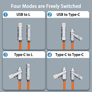 Soft Durable 4-in-1 Fast Charging Data Cable for IPhone16 Two-for- Two USB Type-C Flash Charging Transmission Line - Product Image 3