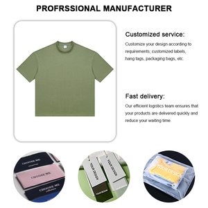 Özel Logo Tee ağır ağırlık % 100% pamuk 300 Gsm erkekler Tshirt başbakan kalite katı boy rahat T shirt işlemeli tarzı ile - Product Image 5