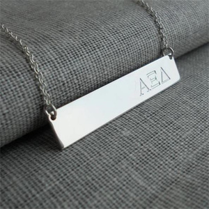 Collana con ciondolo personalizzato con lettera dell'alfabeto greco antico, <span class=keywords><strong>gioielli</strong></span> con incisione, per confraternite femminili - Product Image 5