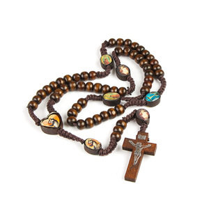 Collana <span class=keywords><strong>Rosario</strong></span> in Legno di Gerusalemme, Gioielli Religiosi Cattolici con Croce e Gesù, <span class=keywords><strong>Rosario</strong></span> Religioso - Product Image 6