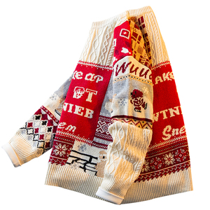 Goomil cho Lee người đàn ông Retro lười biếng phong cách mùa đông áo len giáng sinh dày dệt kim với mỹ hợp thời trang thương hiệu logo vài Hàng dệt kim - Product Image 5