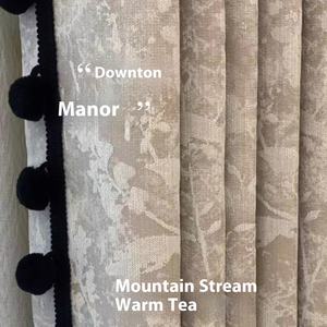 Cortinas Opacas Retro Francesas Inspiradas en <span class=keywords><strong>Downton</strong></span> Abbey, Terciopelo Negro Vintage, Jacquard de Chenilla con Diseño de Reno para Hogar Moderno - Product Image 6