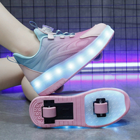 Chaussures à roulettes LED rechargeables pour enfants, garçons et filles, unisexe, avec boucle rotative, baskets lumineuses, vente en gros Ruidongle
