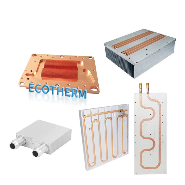 Ecotherm Custom Igbt Liquid Cooling Pipe Heat Heatsink Water Cooling Plate with Copper Tube