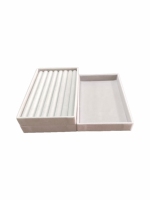 Bandeja organizadora de almacenamiento de joyas de terciopelo gris, cajas de tela para anillos, cuentas, pendientes, brazaletes, juegos de accesorios, para compras de arena