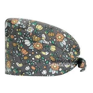 6 Gorros Bouffant con Botones, Turbante Elástico Unisex con Botones para Mujer, Gorro Ajustable con Lazos - Product Image 6