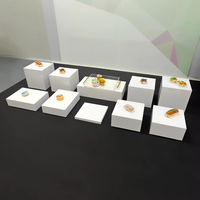 Ensemble de présentoirs cubes en acrylique blanc pour décoration de mariage, vitrine de boutique, socles pour buffet et aliments