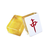Transparentes Goldfolien-Kristall-Acryl Amerikanisches Mahjong-Set Klassisches Chinesisches Traditionelles Drachen-Blumen-Standard-Turnier-Poker
