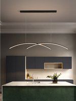 Suspension rectangulaire moderne et minimaliste pour table à manger, lampe de bar LED à hauteur réglable avec fonction de gradation
