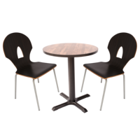 Base de table à manger en fonte de fer durable et moderne avec plateau en bois, table à manger pour restaurant commercial, café, hôtel