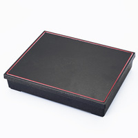 Boîte à bento rectangulaire en plastique style Japandi, plateau à sushi divisé avec couvercle pour le déjeuner scolaire, la restauration et le service en gros