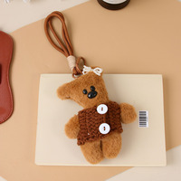 Porte-clés en peluche style Kawaii Miu avec nœud et étoile, breloque de sac en corde tressée, accessoire mignon pour sacs et sacs à main, cadeau