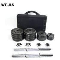 Mancuernas Ajustables de 25 kg para Entrenamiento de Brazos, Gimnasio, Barra con Pintura Negra, Juego de Mancuernas de 50 kg