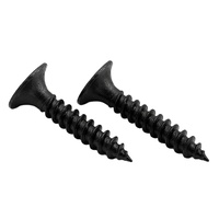 Vis à tête plate en acier au carbone noir plaqué pour cloisons sèches, classes 4.8 et 6.8, filetage fin, 25 mm, tailles métriques/pouces