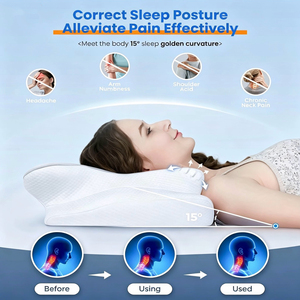 <span class=keywords><strong>Almohada</strong></span> Ergonómica de Espuma Viscoelástica Refrigerante, 15 °   <span class=keywords><strong>Almohada</strong></span> de Soporte Cervical Contorneada para Alivio del Dolor y Sueño Fresco Durante Toda la Noche, Compatible con OEM - Product Image 2
