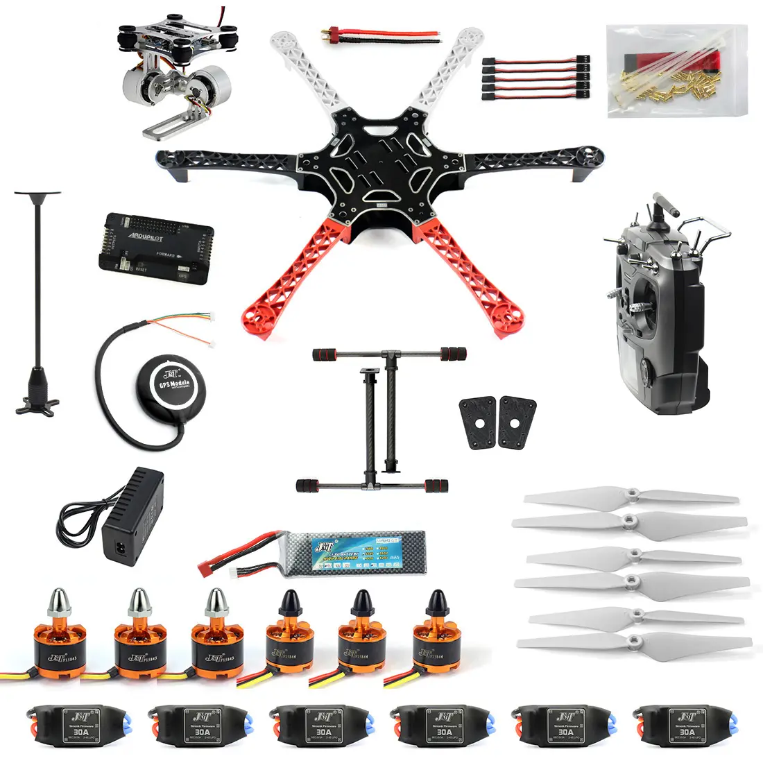 F05114-AS DIY RC Drone Assembled F550 6-Alxe RTF Full Kit with APM 2.8 Flight Controller GPS Compass &amp; Gimbal