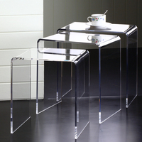 Benutzer definierte transparente moderne Acryl möbel Home Wohnzimmer Couch tisch U-Form Acryl Tisch