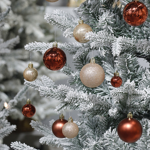 Adornos Navideños de Bolas Rojas Champán, 54 Piezas, con Estrella en la Parte Superior, Acabado Mixto, Irrompibles, para Colgar en el Árbol de Navidad, en Caja de PVC, OEM - Product Image 3