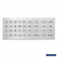 Clavier industriel étanche IP65 en acier inoxydable à 36 touches, à montage sur panneau, USB/PS2, pour usine pétrochimique, modèle KB-36