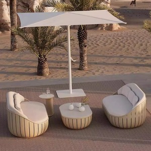 Juego de Sofás Modernos Nórdicos Europeos para Exteriores, Patio, <span class=keywords><strong>Terraza</strong></span>, Jardín y Balcón, Muebles de Aleación de Aluminio Resistentes al Agua y a los Rayos UV - Product Image 3