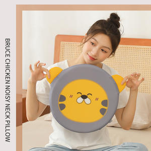 Almohada de Viaje Redonda de Espuma Viscoelástica con Diseño de Animal de Dibujos Animados, Marca Bruce, para Cuello de Pollo, Ideal para Coche y Oficina - Product Image 1