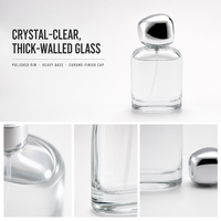 Flacon de parfum vide en verre de haute qualité, 50 ml, col serti polygonal, rose ou couleur personnalisée, OEM