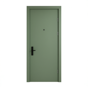 Puerta interior de madera pintada minimalista verde, núcleo sólido, dormitorio precolgado, baño, apartamento, Villa - Product Image 1