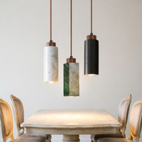 Nouveau Droplight suspendu en marbre noir blanc naturel pour îlot de cuisine Table à manger Restaurant Bar chambre chevet alimenté par courant alternatif