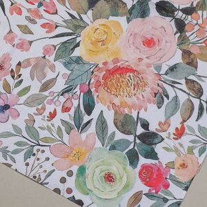 Floral Printed Paper Napkins 330mmx330mm Disposable For Wedding Party <b>Decoration</b> - Product Image 2