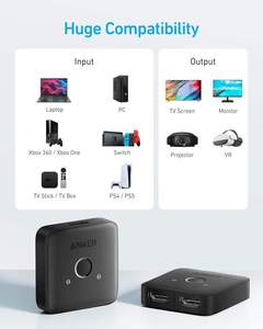 สวิตช์เอาต์พุต Anker 2 in 1 พร้อมตัวสลับสัญญาณ 4K 60Hz แบบ Smooth Finish รองรับ HDR, 3D, สวิตช์เอาต์พุต 2 in 1 พร้อม 4K 60Hz - Product Image 4