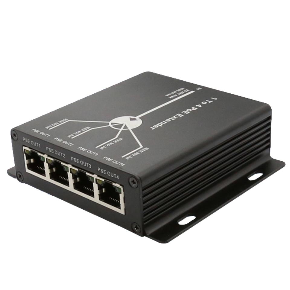 4 Port 10&100M PoE Extender with 120 Meter Extension Distance