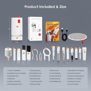 Kits d'outils de nettoyage de produits électroniques multifonctions portables 21 en 1 <span class=keywords><strong>pour</strong></span> écouteurs de clavier <span class=keywords><strong>Airpods</strong></span> - Product Image 5